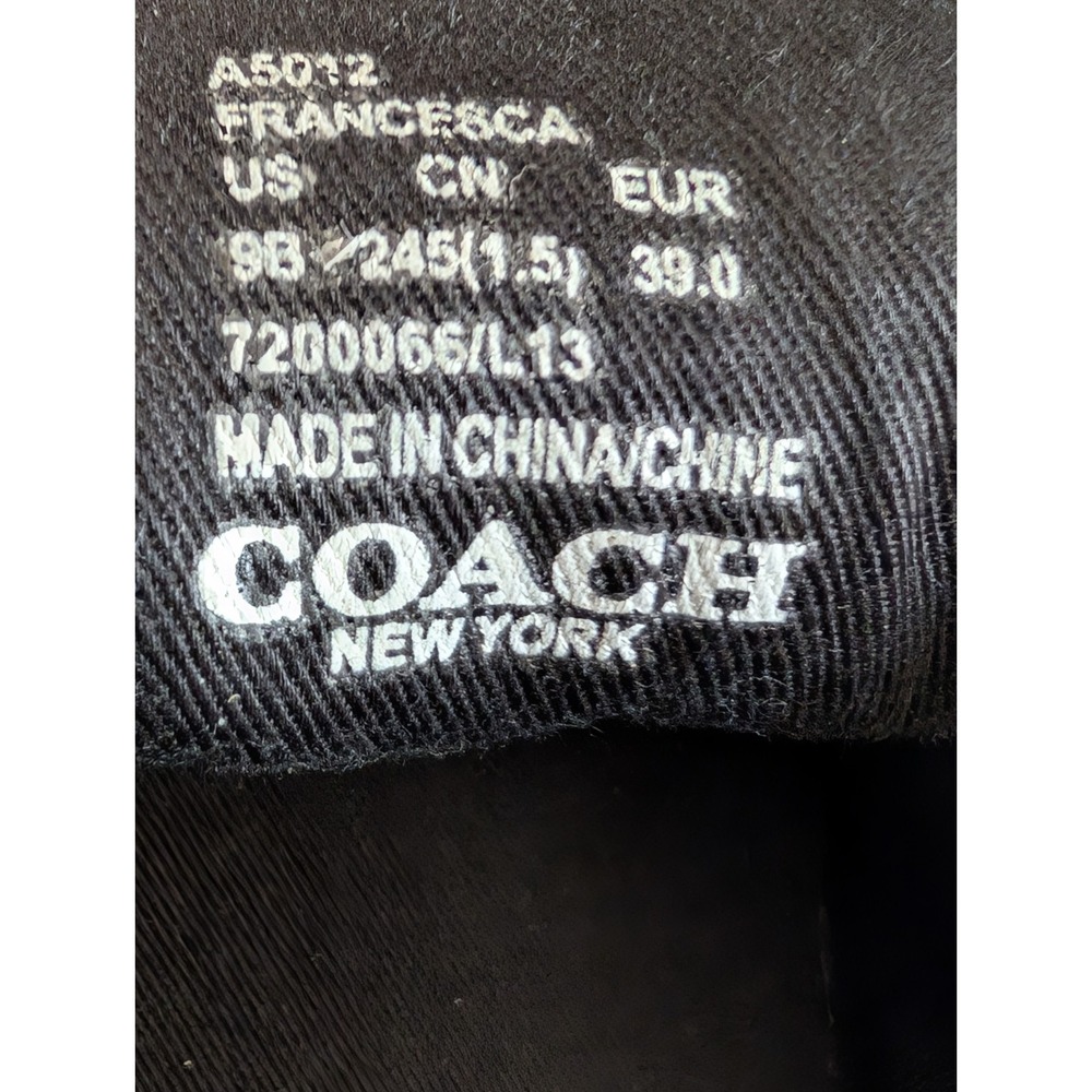 Coach Francesca Black Signature C Sneakers Women's Size 9B A5012 Canvas Leather - Picture 11 of 11